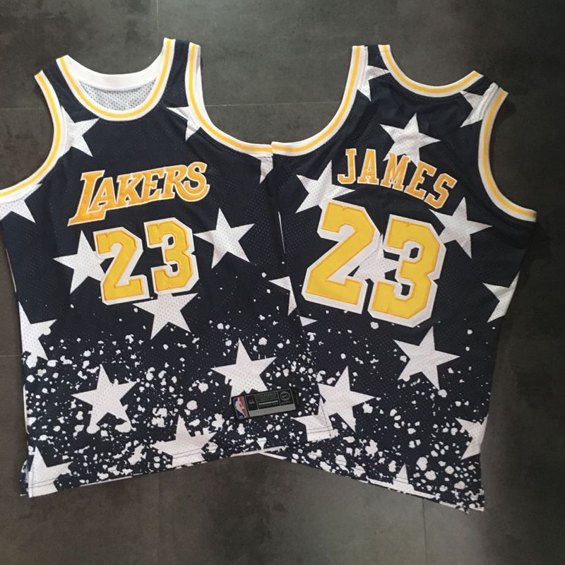 Men Los Angeles Lakers 23 James Black Independent day embroidery series NBA Jerseys